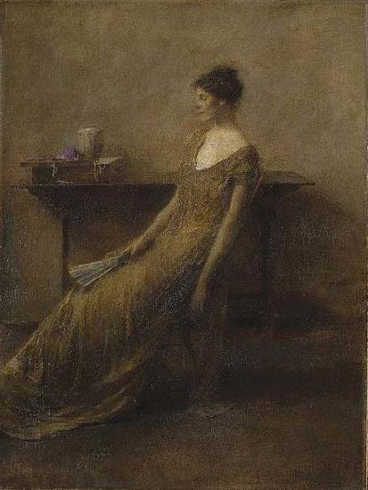 Thomas Dewing Lady in Gold oil painting image
